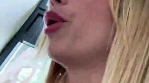 french blonde amateur is laid at home, gets assfucked and cumshot on big tits