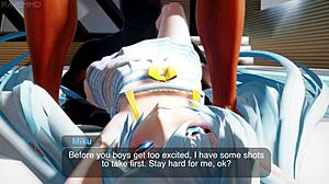 i'm fingering miku in this wet photoshoot by the pool, teasing her in anime hentai