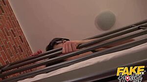 Fake hostel posh woman and dirty redhead teen juicy threesome