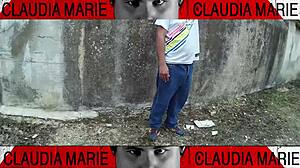 trying impossible positions to lick fat pussy on street, loving the juices