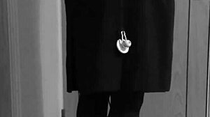 Crossdresser in Uniform Binds Himself with Handcuffs in Detailed Bondage Scene