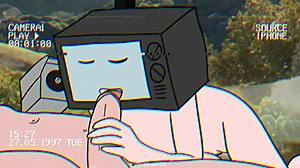 TV Woman And Cameraman In Cartoon Anime Animation