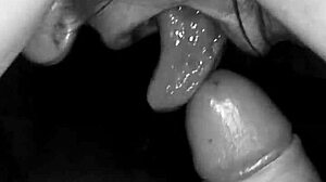 juicy milf jerks off lovers cock he cum on her big tits.