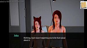 in my new family episode 89, the redhead amateur explores her big tits in this cartoon game.