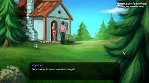 This animated milf with big boobs got creampied by a young cock in cartoon game.