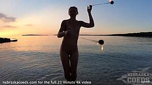 I love watching nude fire dancing on the beach at sunset