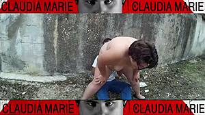 trying impossible positions to lick fat pussy on street, loving the juices