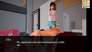 in my new family episode 89, the redhead amateur explores her big tits in this cartoon game.