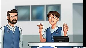 In Summertime Saga, manager's daughter Kimmytoons sucked my dick behind the desk at work.