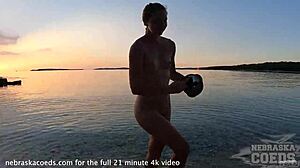 I love watching nude fire dancing on the beach at sunset