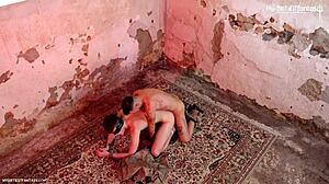 Blind faggot gets a training on his ass