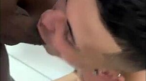 Friend's house orgy with black and white guys fucking hard