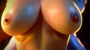 A shemale character in a cartoon pmv animation.