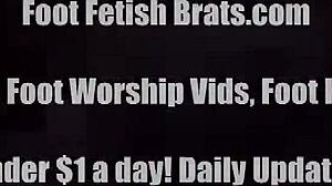 Ashley WORSHIPS Cherry's FRENCH pedicured FEET in fetish scene