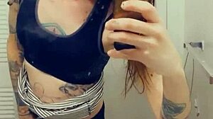 Look at this miniskirt tranny showing her cock.