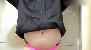 Slut in Thong Panties Shows Ass and Crossdresses Sexy!