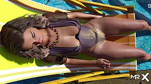 Bikini Girls Tanning In Game Scene