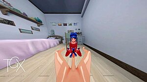 Anime hentai game with mita cappie in various sex positions and blowjob