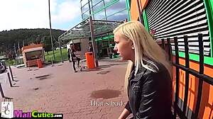 European Brunette With Small 18+ Tits Fucking Outdoors