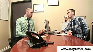 Office Twink Gets Fetish Blowjob From Hunk