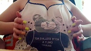 Oops, shy stepsister flashes big tits on cam!