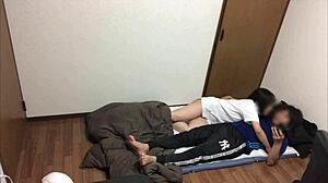 Amateur couple fucks wildly in bedroom