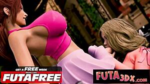in futa3dx, big-dicked futa fucks blonde with big tits on the terrace