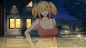summer clover harem hentai game ep 6 the big blonde step sister rides my giant cock at night