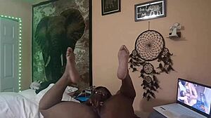 Naejae rubs pussy watching lesbian porn 😏