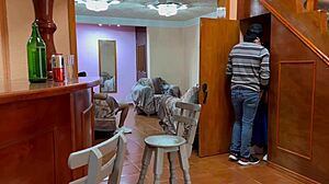 Sneaky blowjob with neighbor's boyfriend for hot ass