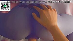 Overwatch hentai animation features DVA licking Mercy.