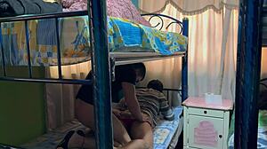 Sneaky blowjob with neighbor's boyfriend for hot ass