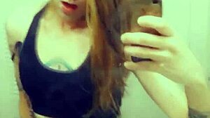 Look at this miniskirt tranny showing her cock.