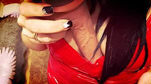 She danced a striptease then sat on a chair for a quick sweet deep blowjob cum in her mouth