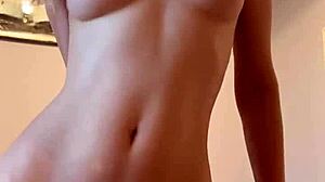 Horny petite shaved pussy fingering and masturbation