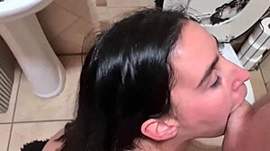 Girl Gives Rimjob, Sucks Cock, and Gets Huge Facial