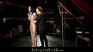 Big TITS SLAVE gets OBSESSIVE SPANKING, BALL GAGGED, and CUM DRILLED in bondage