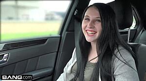Kinsley Anne sucks cock in car