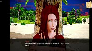 amateur redhead with small tits in homemade erotic cartoon family scene