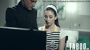 Aria Lee Swallows Cum After Intense Blowjob and Cunilingus Scene