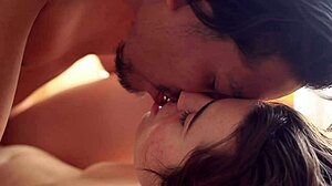 Spontaneous interracial sex with passionate kissing and ball sucking