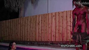 bbc deep in wet big tit milf poolside