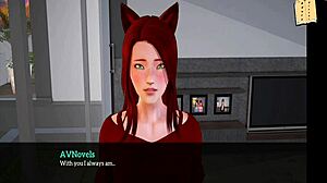 amateur redhead with small tits in homemade erotic cartoon family scene