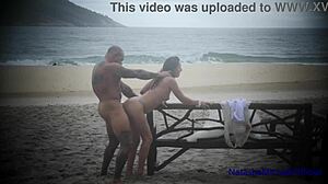 Real Amateur Couple Renews Vows with Public Beach Sex