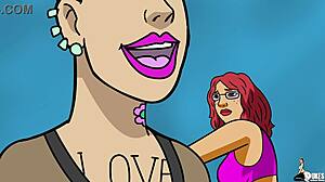 Pawg stripper in cartoon anime gets into trouble with ripped clothes