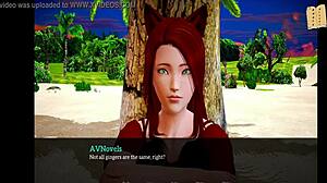 amateur redhead with small tits in homemade erotic cartoon family scene