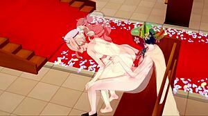 Barbara and venti have sex in a church in genshin impact hentai