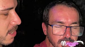 What mischief between males in dark room box reveals gay pleasures!