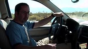 Stunning hitchhiker Naomi Russell gets tushy railed in desert