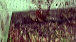 Natural euro amateur picks up and sucks monster cock before fucking nude in public.